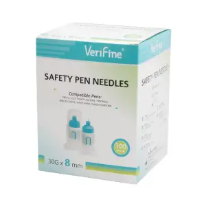 Bezpečnostní inzulínové jehly Verifine 8mm